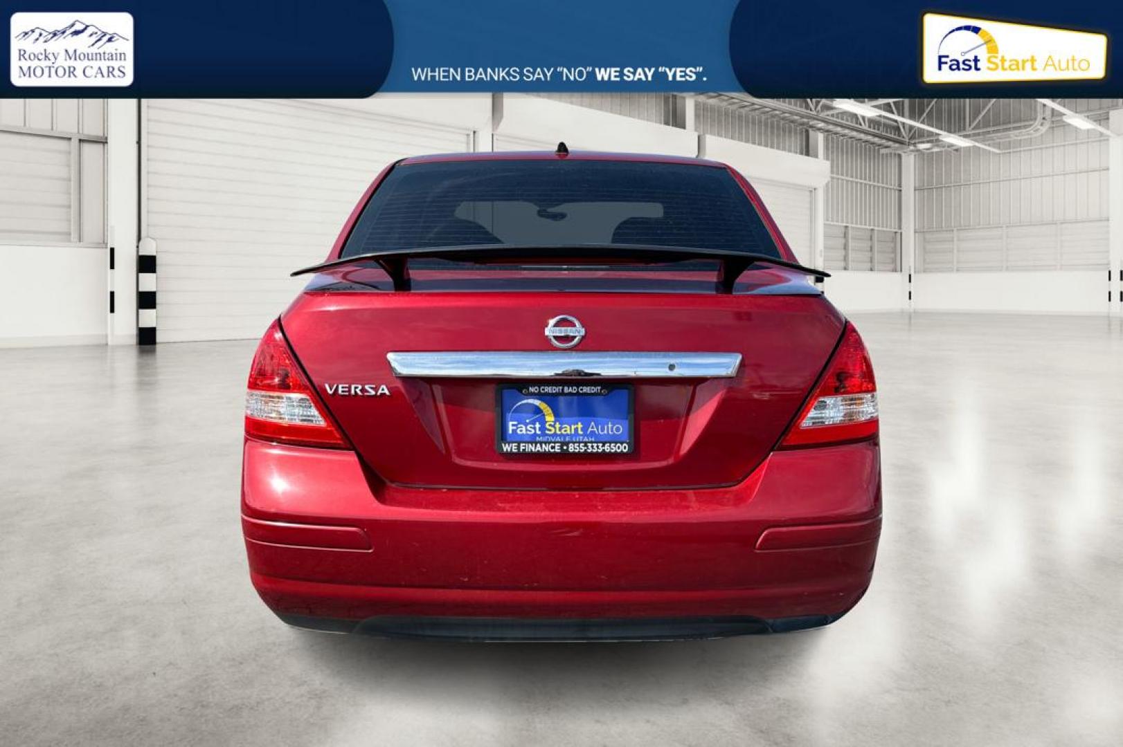 2010 Red Nissan Versa 1.8 S Sedan (3N1BC1AP2AL) with an 1.8L L4 DOHC 16V engine, Automatic, 4-Spd w/Overdrive transmission, located at 7755 State Street, Midvale, UT, 84047, (801) 753-9063, 40.610329, -111.890656 - Photo#4