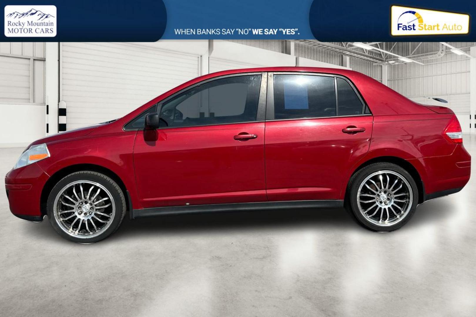 2010 Red Nissan Versa 1.8 S Sedan (3N1BC1AP2AL) with an 1.8L L4 DOHC 16V engine, Automatic, 4-Spd w/Overdrive transmission, located at 7755 State Street, Midvale, UT, 84047, (801) 753-9063, 40.610329, -111.890656 - Photo#6