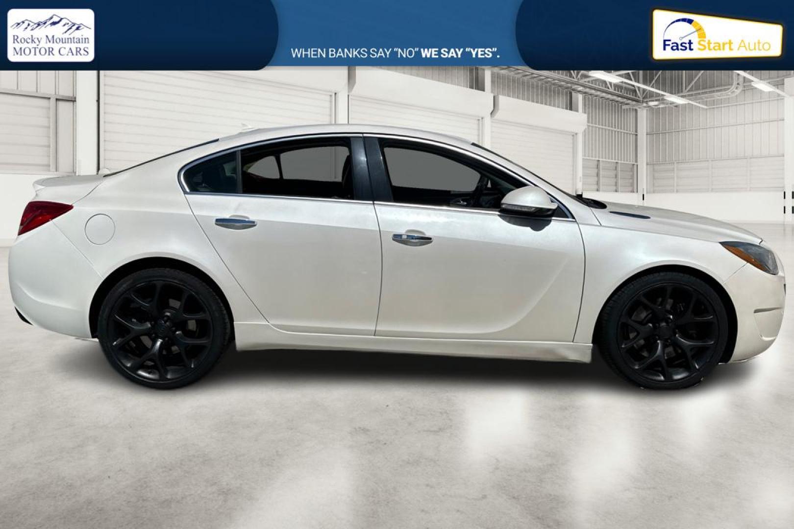 2012 White Buick Regal GS (2G4GV5GV1C9) with an 2.2L L4 DOHC 16V TURBO engine, Automatic, 6-Spd w/Overdrive and Shift Control transmission, located at 767 S State Road, Pleasant Grove, UT, 84062, (801) 785-1058, 40.354839, -111.736687 - Photo#1