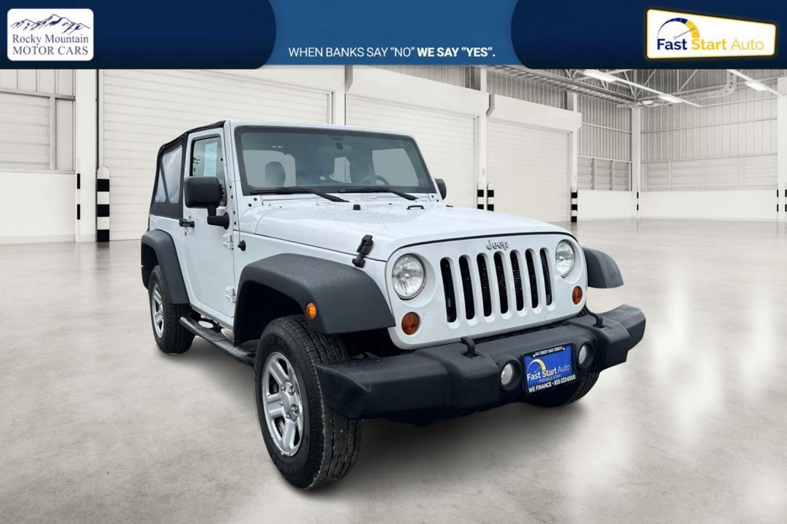 2012 White Jeep Wrangler Sport 4WD (1C4AJWAG0CL) with an 3.6L V6 DOHC 24V FFV engine, Automatic, 5-Spd transmission, located at 344 S Washington Blvd, Ogden, UT, 84404, (801) 399-1799, 41.255482, -111.970848 - Photo#0