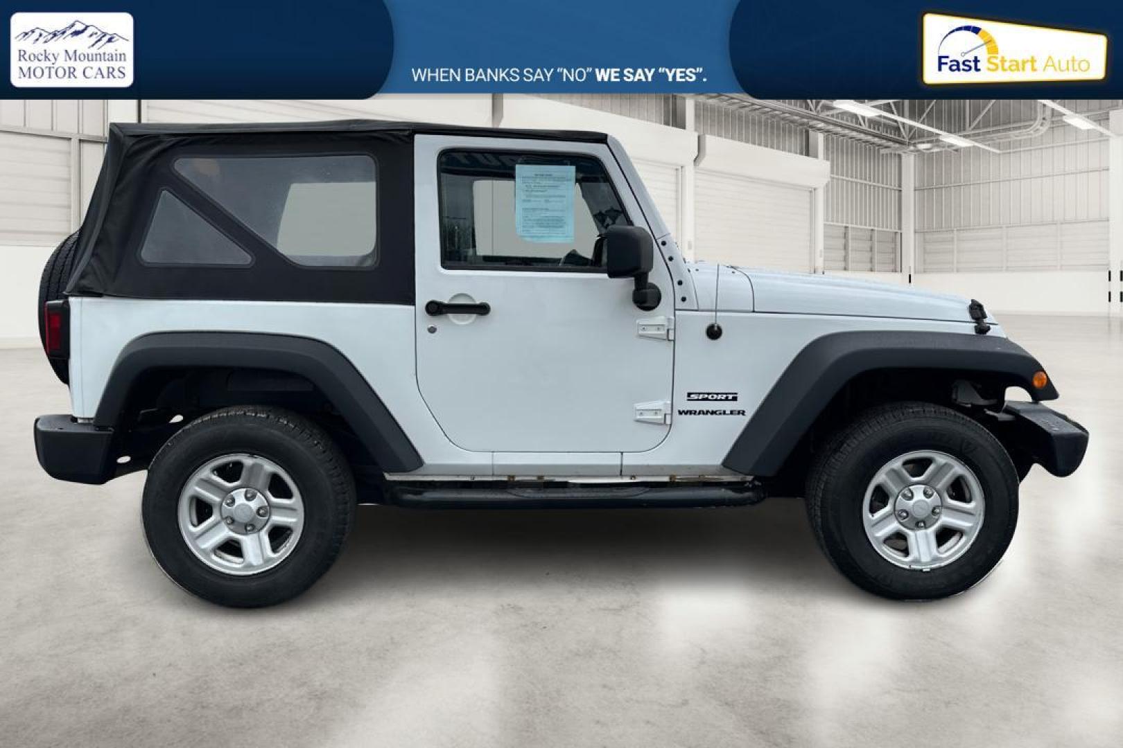 2012 White Jeep Wrangler Sport 4WD (1C4AJWAG0CL) with an 3.6L V6 DOHC 24V FFV engine, Automatic, 5-Spd transmission, located at 344 S Washington Blvd, Ogden, UT, 84404, (801) 399-1799, 41.255482, -111.970848 - Photo#1
