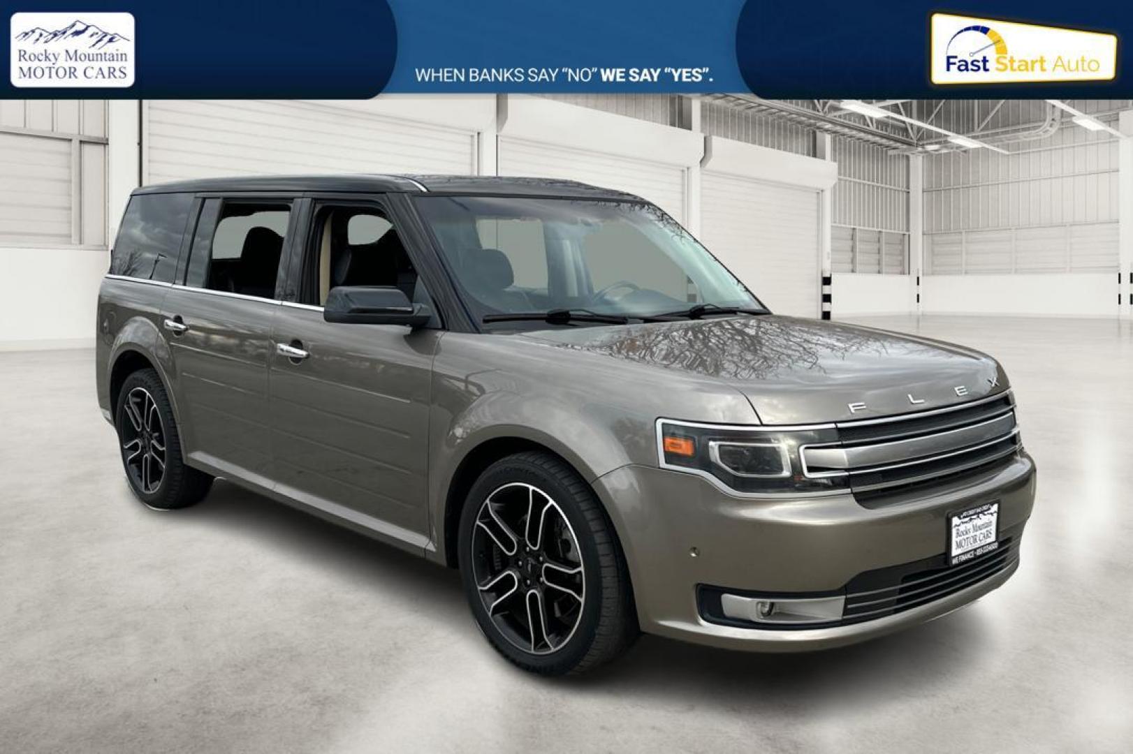 2013 Gray Ford Flex Limited AWD (2FMHK6DT0DB) with an 3.5L V6 DOHC 24V engine, 6-Speed Automatic Overdrive transmission, located at 7755 State Street, Midvale, UT, 84047, (801) 753-9063, 40.610329, -111.890656 - Photo#0