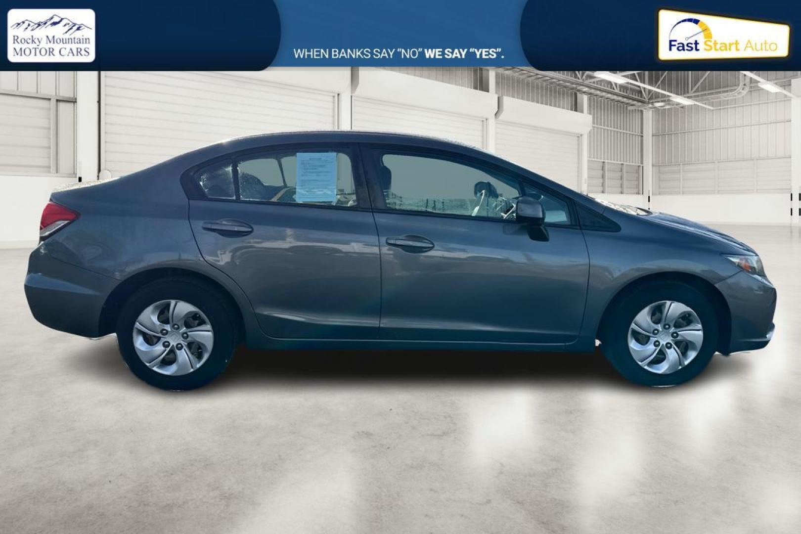2013 Gray Honda Civic LX Sedan 5-Speed AT (19XFB2F51DE) with an 1.8L L4 SOHC 16V engine, 5-Speed Automatic transmission, located at 7755 State Street, Midvale, UT, 84047, (801) 753-9063, 40.610329, -111.890656 - Photo#1
