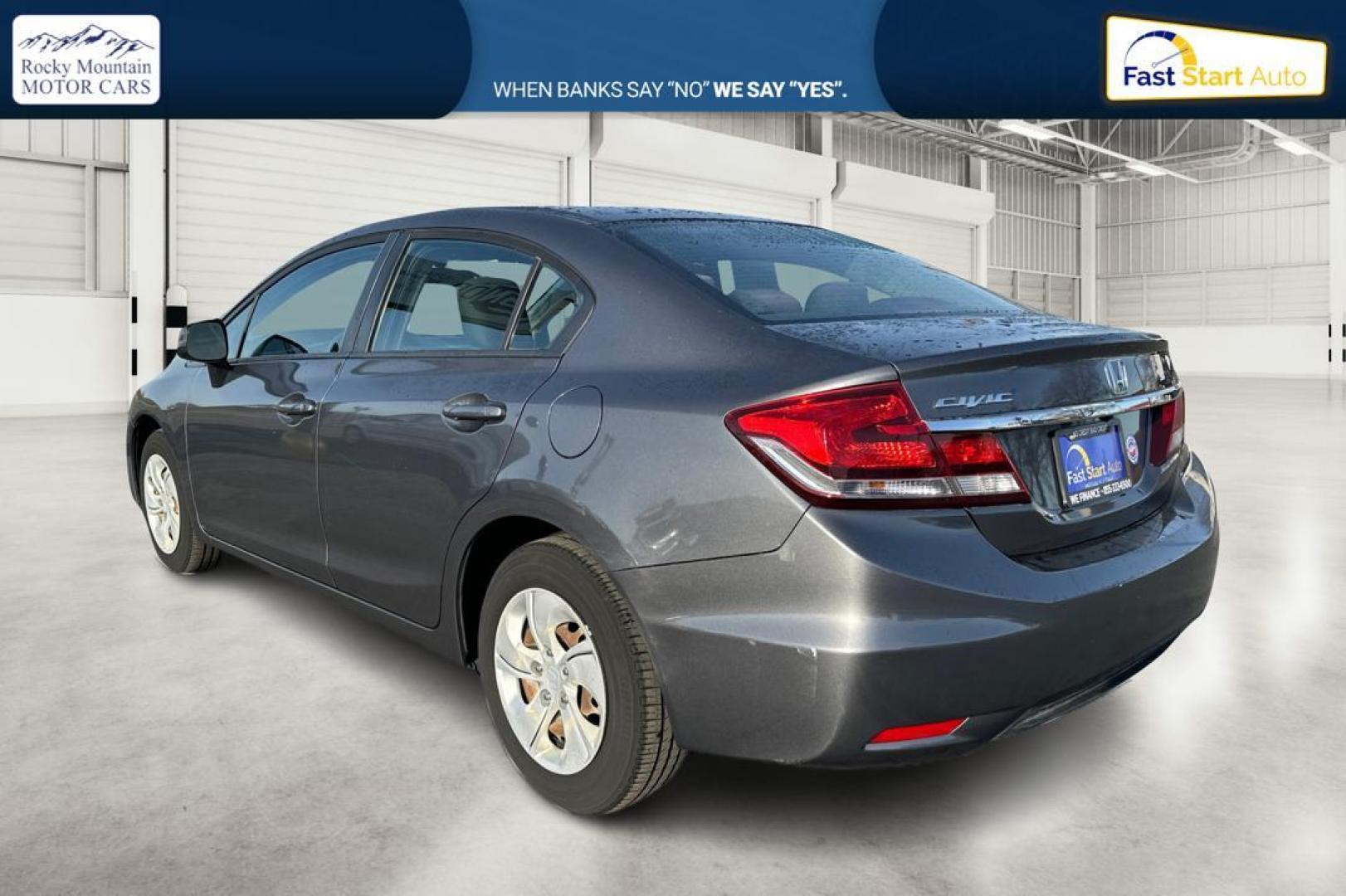 2013 Gray Honda Civic LX Sedan 5-Speed AT (19XFB2F51DE) with an 1.8L L4 SOHC 16V engine, 5-Speed Automatic transmission, located at 7755 State Street, Midvale, UT, 84047, (801) 753-9063, 40.610329, -111.890656 - Photo#5