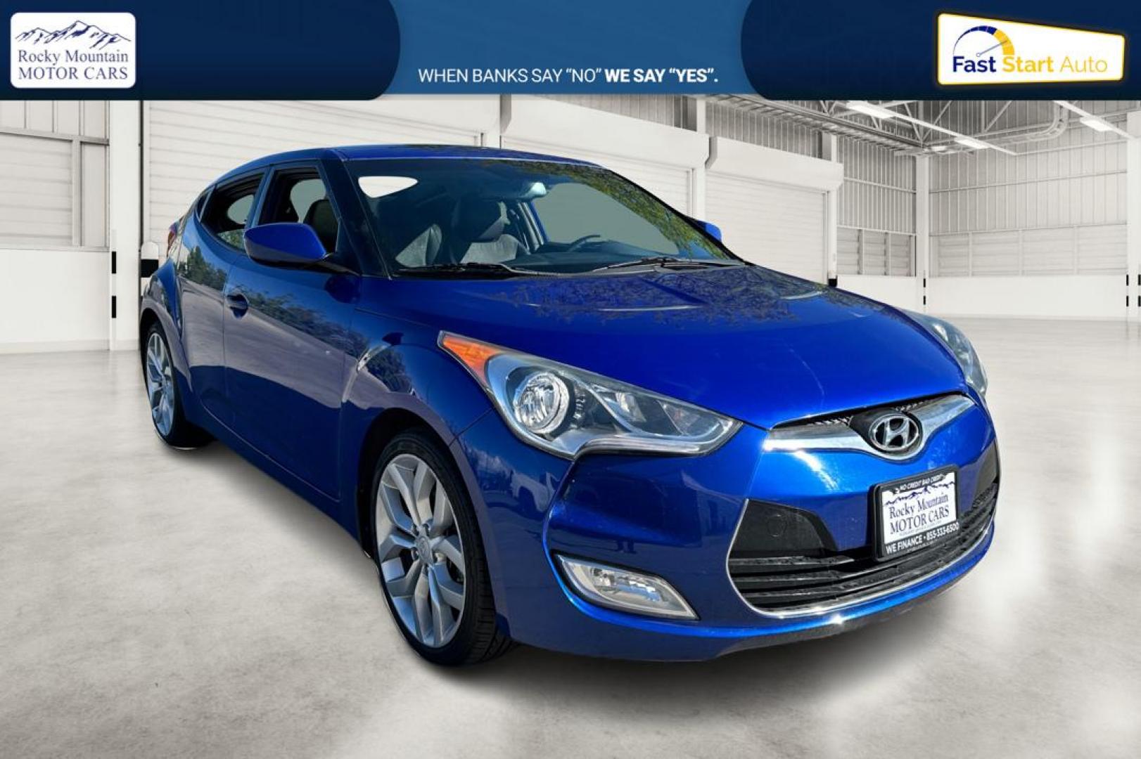2013 Blue Hyundai Veloster Base (KMHTC6AD7DU) with an 1.6L L4 DOHC 16V engine, Auto, 6-Spd EcoShft DCT transmission, located at 767 S State Road, Pleasant Grove, UT, 84062, (801) 785-1058, 40.354839, -111.736687 - Photo#0