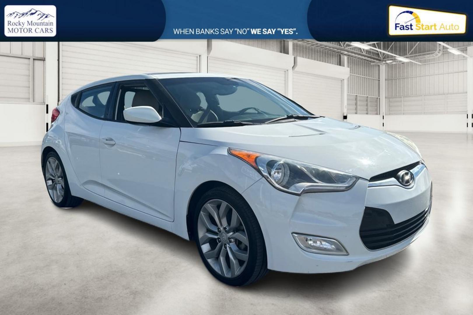 2013 White Hyundai Veloster Base (KMHTC6AD4DU) with an 1.6L L4 DOHC 16V engine, Auto, 6-Spd EcoShft DCT transmission, located at 7755 State Street, Midvale, UT, 84047, (801) 753-9063, 40.610329, -111.890656 - Photo#0