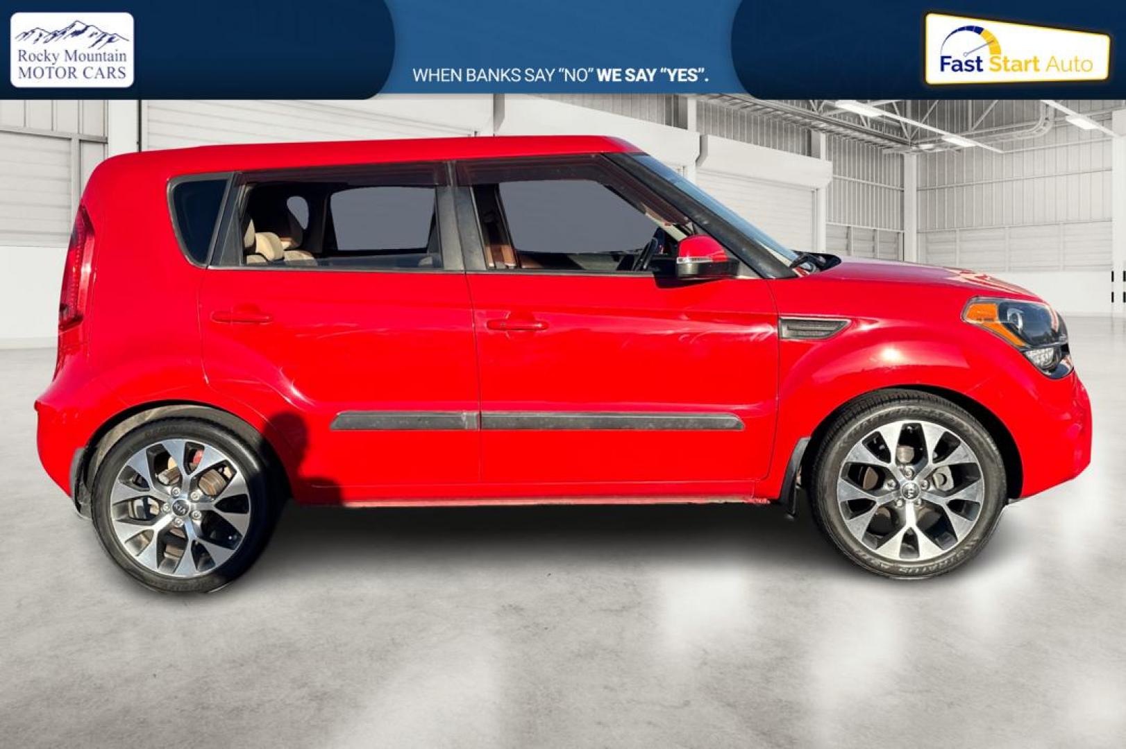 2013 Red Kia Soul ! (KNDJT2A69D7) with an 2.0L L4 DOHC 16V engine, Automatic, 6-Spd transmission, located at 7755 State Street, Midvale, UT, 84047, (801) 753-9063, 40.610329, -111.890656 - Photo#1