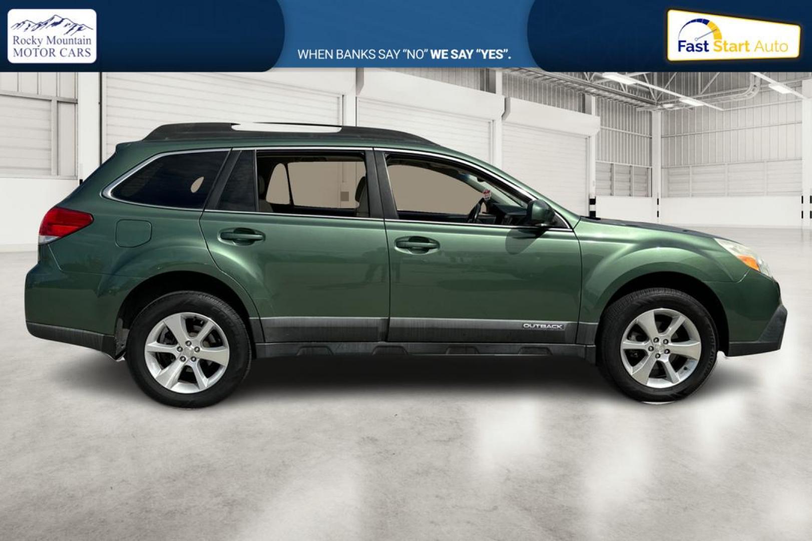 2013 Green Subaru Outback 2.5i Limited (4S4BRBKC6D3) with an 2.5L H4 DOHC 16V engine, Automatic, CVT w/Manual Mode transmission, located at 767 S State Road, Pleasant Grove, UT, 84062, (801) 785-1058, 40.354839, -111.736687 - Photo#1