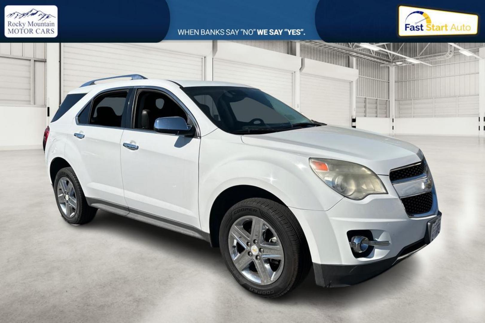 2014 White Chevrolet Equinox LTZ 2WD (2GNALDEK3E6) with an 2.4L L4 DOHC 16V engine, 6-Speed Automatic transmission, located at 7755 State Street, Midvale, UT, 84047, (801) 753-9063, 40.610329, -111.890656 - Photo#0