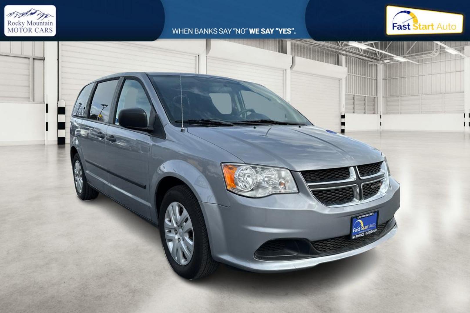 2014 Silver Dodge Grand Caravan SE (2C4RDGBG8ER) with an 3.6L V6 DOHC 24V engine, 6-Speed Automatic transmission, located at 344 S Washington Blvd, Ogden, UT, 84404, (801) 399-1799, 41.255482, -111.970848 - Photo#0