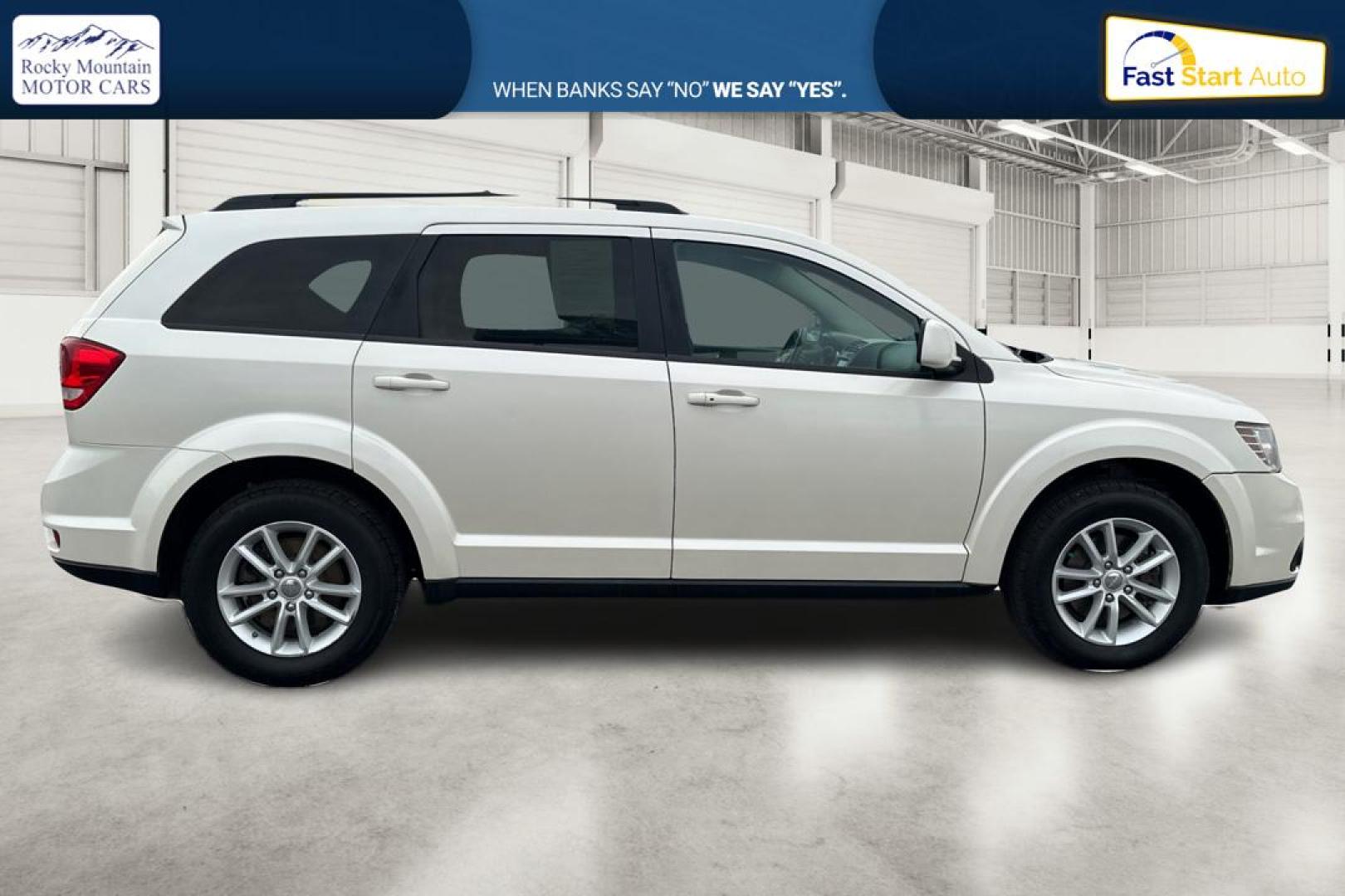 2014 White Dodge Journey SXT (3C4PDCBG2ET) with an 3.6L V6 DOHC 24V engine, 6-Speed Automatic transmission, located at 7755 State Street, Midvale, UT, 84047, (801) 753-9063, 40.610329, -111.890656 - Photo#1