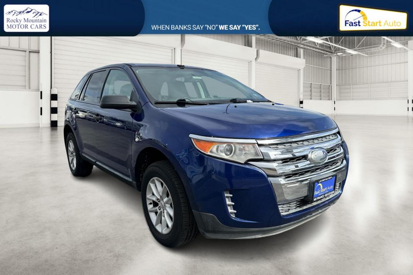 2014 Blue Ford Edge SE FWD (2FMDK3GC1EB) with an 3.5L V6 DOHC 24V engine, 6-Speed Automatic transmission, located at 7755 State Street, Midvale, UT, 84047, (801) 753-9063, 40.610329, -111.890656 - Photo#0
