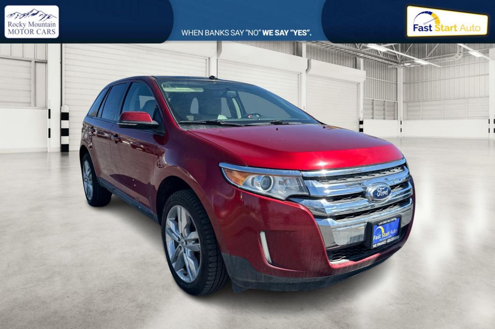 2014 Red Ford Edge SEL FWD (2FMDK3JC3EB) with an 3.5L V6 DOHC 24V engine, 6-Speed Automatic transmission, located at 7755 State Street, Midvale, UT, 84047, (801) 753-9063, 40.610329, -111.890656 - Photo#0