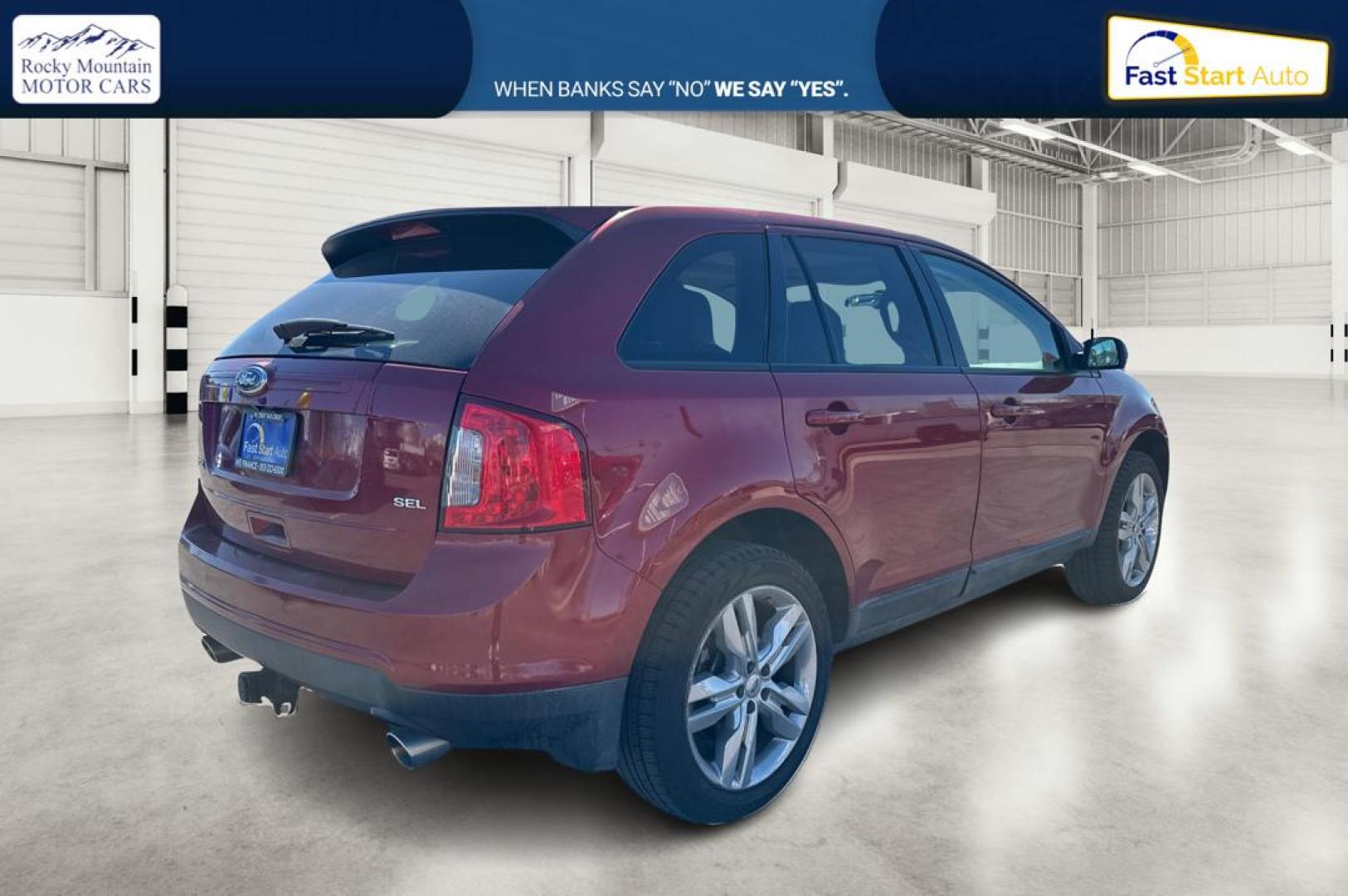 2014 Red Ford Edge SEL FWD (2FMDK3JC3EB) with an 3.5L V6 DOHC 24V engine, 6-Speed Automatic transmission, located at 7755 State Street, Midvale, UT, 84047, (801) 753-9063, 40.610329, -111.890656 - Photo#2