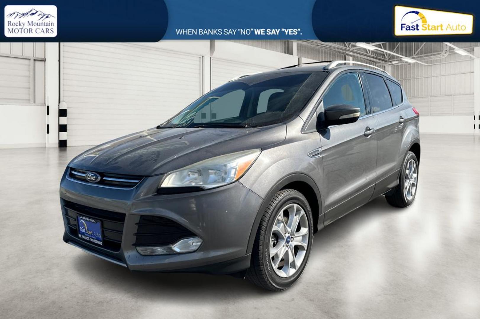 2014 Gray Ford Escape Titanium FWD (1FMCU0J97EU) with an 2.0L L4 DOHC 16V engine, 6-Speed Automatic transmission, located at 7755 State Street, Midvale, UT, 84047, (801) 753-9063, 40.610329, -111.890656 - Photo#8