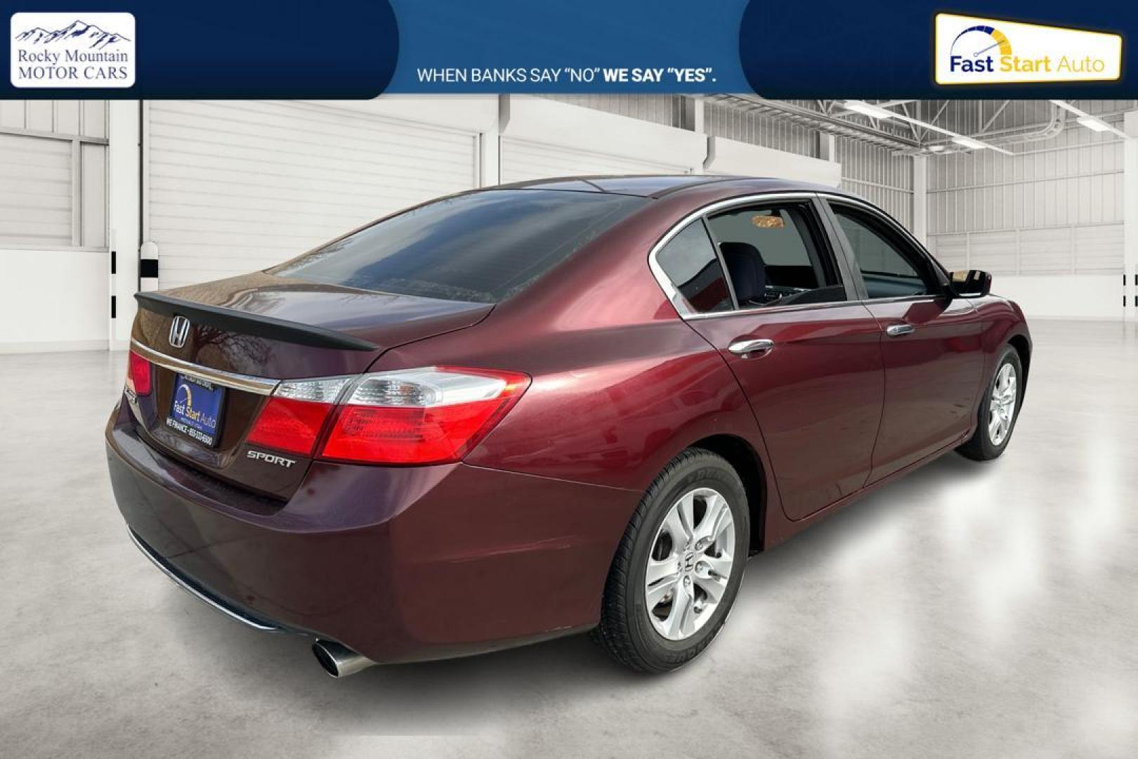2014 Red Honda Accord Sport Sedan CVT (1HGCR2F5XEA) with an 2.4L L4 DOHC 16V engine, Continuously Variable Transmission transmission, located at 7755 State Street, Midvale, UT, 84047, (801) 753-9063, 40.610329, -111.890656 - Photo#2