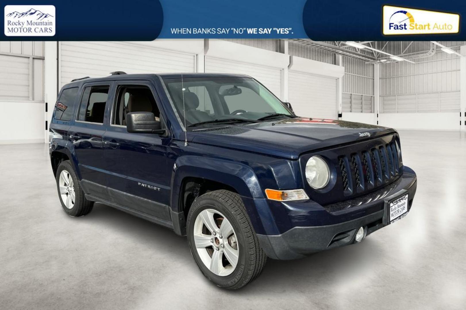 2014 Blue Jeep Patriot Latitude 2WD (1C4NJPFA5ED) with an 2.0L L4 DOHC 16V engine, Automatic, 6-Spd w/AutoStick transmission, located at 7755 State Street, Midvale, UT, 84047, (801) 753-9063, 40.610329, -111.890656 - Photo#0