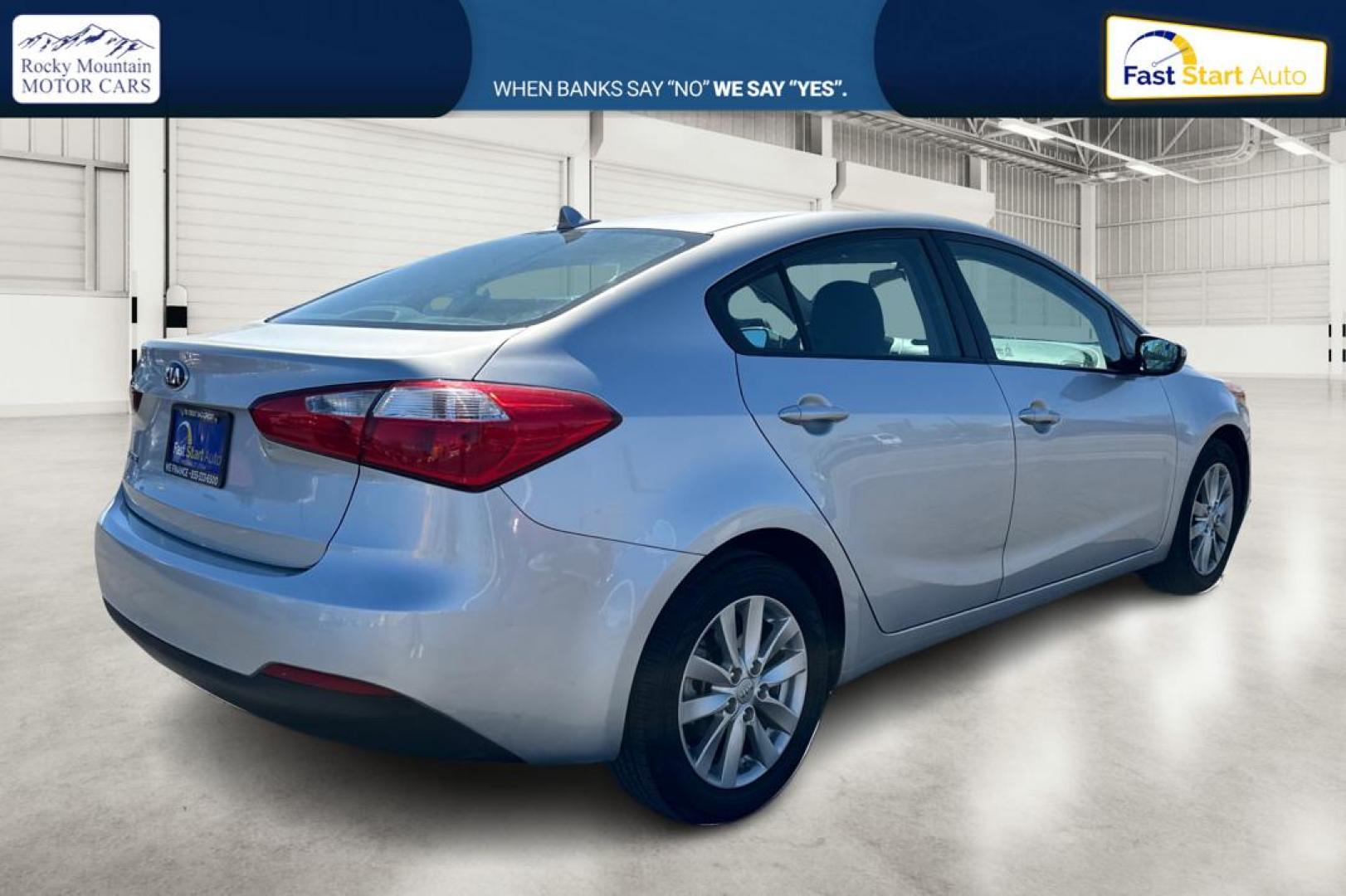 2014 Silver Kia Forte EX (KNAFX4A64E5) with an 1.8L L4 DOHC 16V engine, 6-Speed Automatic transmission, located at 7755 State Street, Midvale, UT, 84047, (801) 753-9063, 40.610329, -111.890656 - Photo#2