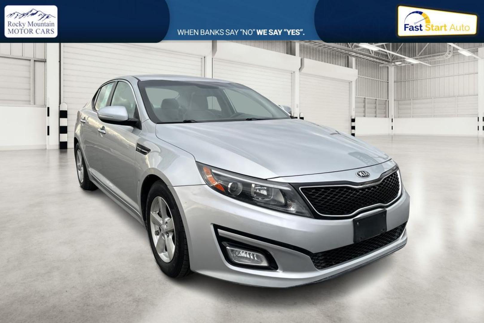2014 Silver Kia Optima LX (KNAGM4A71E5) with an 2.4L L4 DOHC 16V engine, 6-Speed Automatic transmission, located at 7755 State Street, Midvale, UT, 84047, (801) 753-9063, 40.610329, -111.890656 - Photo#0