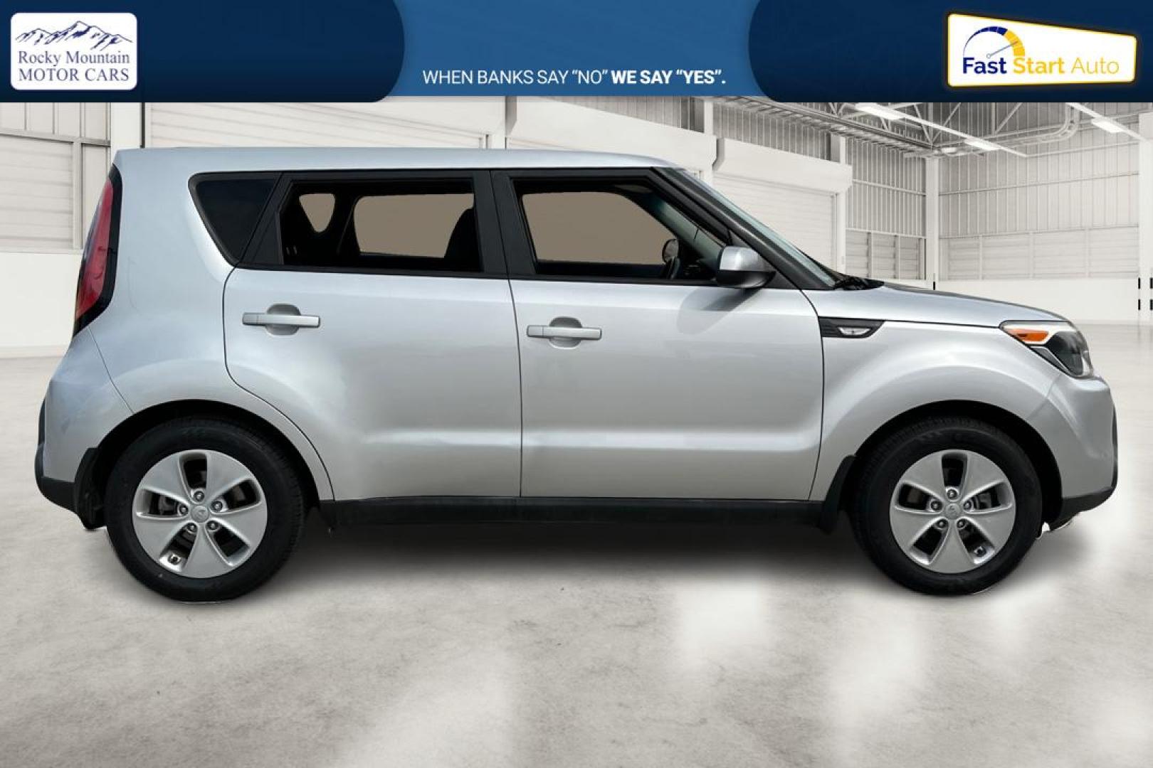 2014 Silver Kia Soul Base (KNDJN2A23E7) with an 1.6L L4 DOHC 16V engine, Automatic, 6-Spd transmission, located at 344 S Washington Blvd, Ogden, UT, 84404, (801) 399-1799, 41.255482, -111.970848 - Photo#1