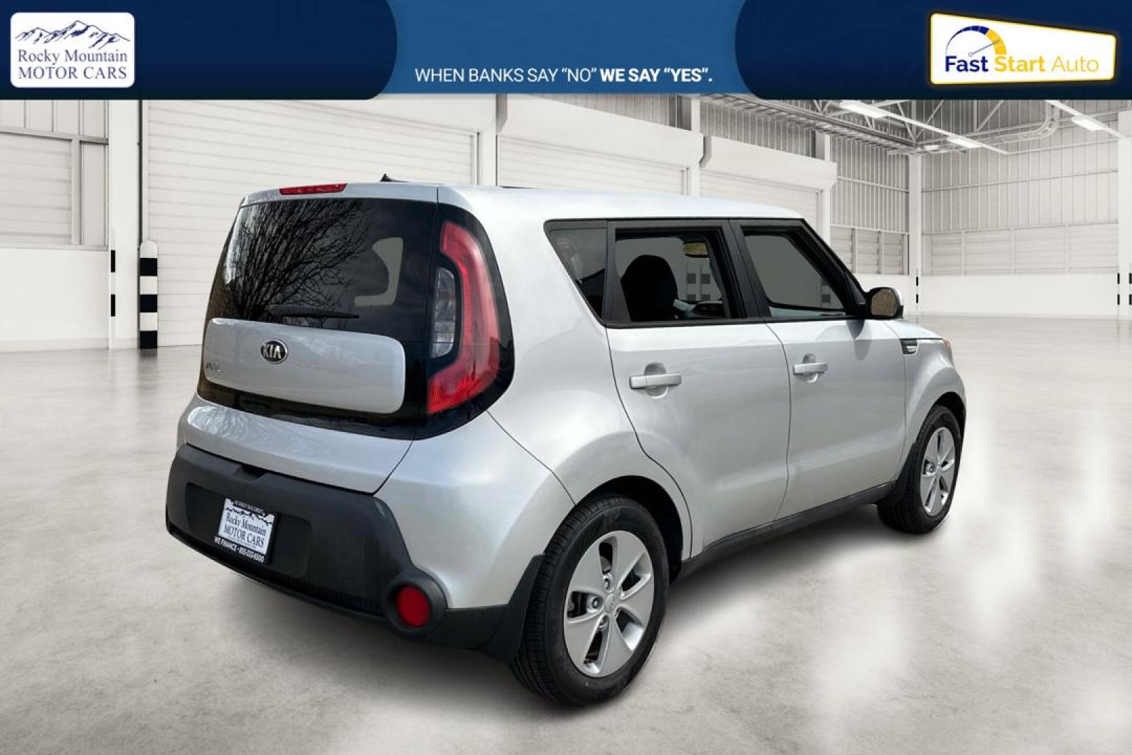 2014 Silver Kia Soul Base (KNDJN2A23E7) with an 1.6L L4 DOHC 16V engine, Automatic, 6-Spd transmission, located at 344 S Washington Blvd, Ogden, UT, 84404, (801) 399-1799, 41.255482, -111.970848 - Photo#2