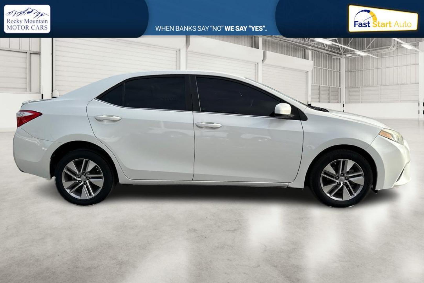 2014 White Toyota Corolla ECO CVT (5YFBPRHE1EP) with an 1.8L L4 DOHC 16V engine, Continuously Variable Transmission transmission, located at 767 S State Road, Pleasant Grove, UT, 84062, (801) 785-1058, 40.354839, -111.736687 - Photo#1