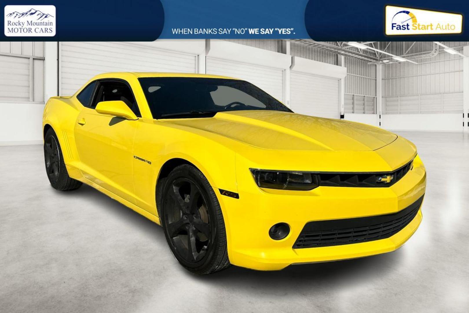 2015 Yellow Chevrolet Camaro 1LT Coupe (2G1FD1E37F9) with an 3.6L V6 DOHC 24V FFV engine, 6-Speed Automatic transmission, located at 7755 State Street, Midvale, UT, 84047, (801) 753-9063, 40.610329, -111.890656 - Photo#0