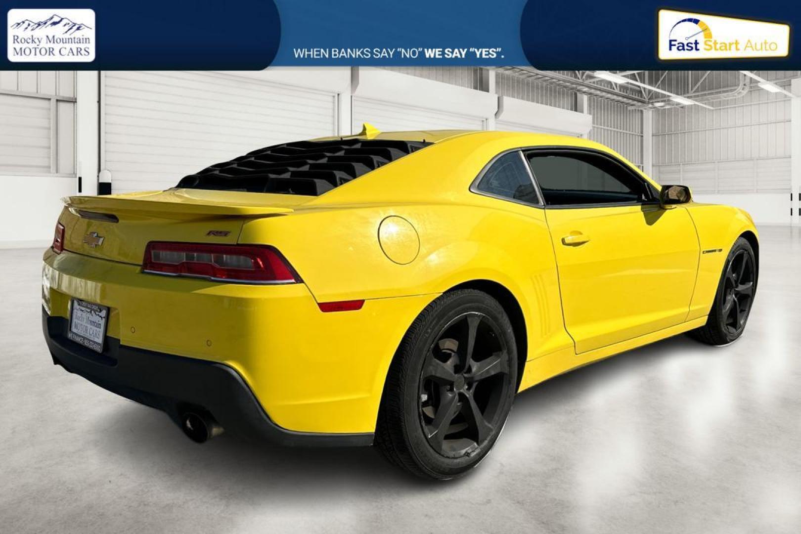 2015 Yellow Chevrolet Camaro 1LT Coupe (2G1FD1E37F9) with an 3.6L V6 DOHC 24V FFV engine, 6-Speed Automatic transmission, located at 7755 State Street, Midvale, UT, 84047, (801) 753-9063, 40.610329, -111.890656 - Photo#2