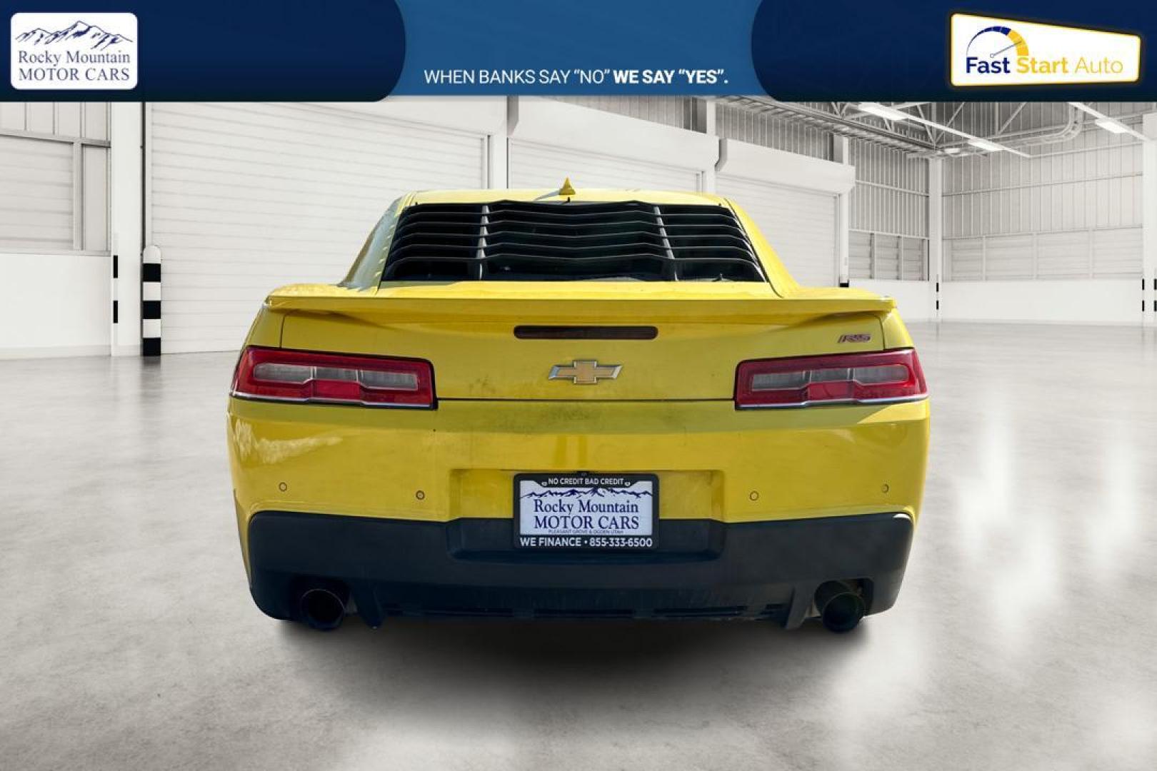 2015 Yellow Chevrolet Camaro 1LT Coupe (2G1FD1E37F9) with an 3.6L V6 DOHC 24V FFV engine, 6-Speed Automatic transmission, located at 7755 State Street, Midvale, UT, 84047, (801) 753-9063, 40.610329, -111.890656 - Photo#4