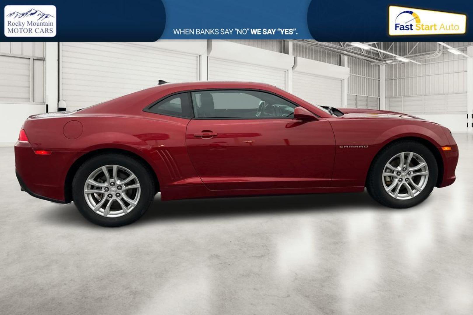 2015 Red Chevrolet Camaro 1LS Coupe (2G1FA1E33F9) with an 3.6L V6 DOHC 24V FFV engine, 6-Speed Manual transmission, located at 7755 State Street, Midvale, UT, 84047, (801) 753-9063, 40.610329, -111.890656 - Photo#1