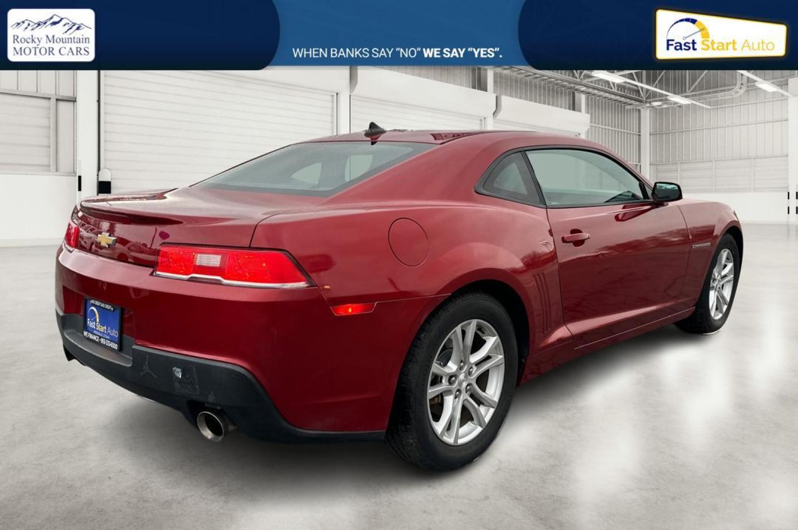2015 Red Chevrolet Camaro 1LS Coupe (2G1FA1E33F9) with an 3.6L V6 DOHC 24V FFV engine, 6-Speed Manual transmission, located at 7755 State Street, Midvale, UT, 84047, (801) 753-9063, 40.610329, -111.890656 - Photo#2