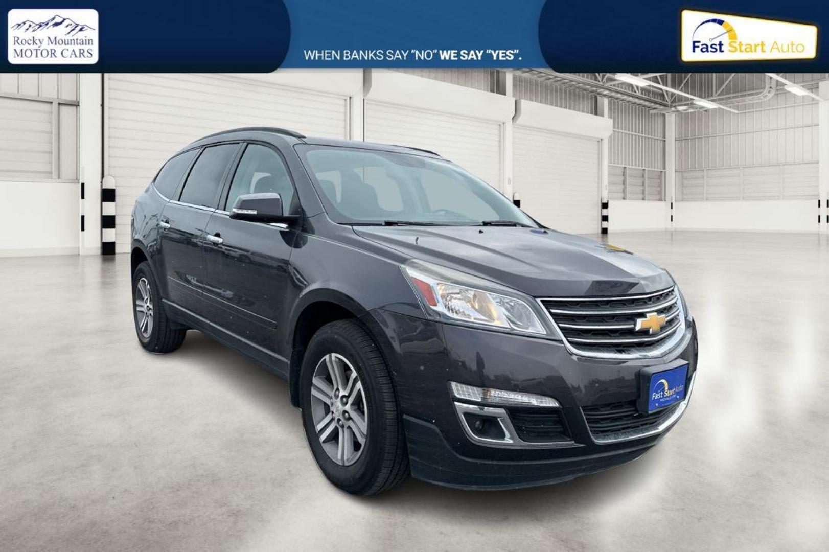 2015 Gray Chevrolet Traverse 2LT FWD (1GNKRHKD8FJ) with an 3.6L V6 DOHC 24V engine, 6-Speed Automatic transmission, located at 7755 State Street, Midvale, UT, 84047, (801) 753-9063, 40.610329, -111.890656 - Photo#0