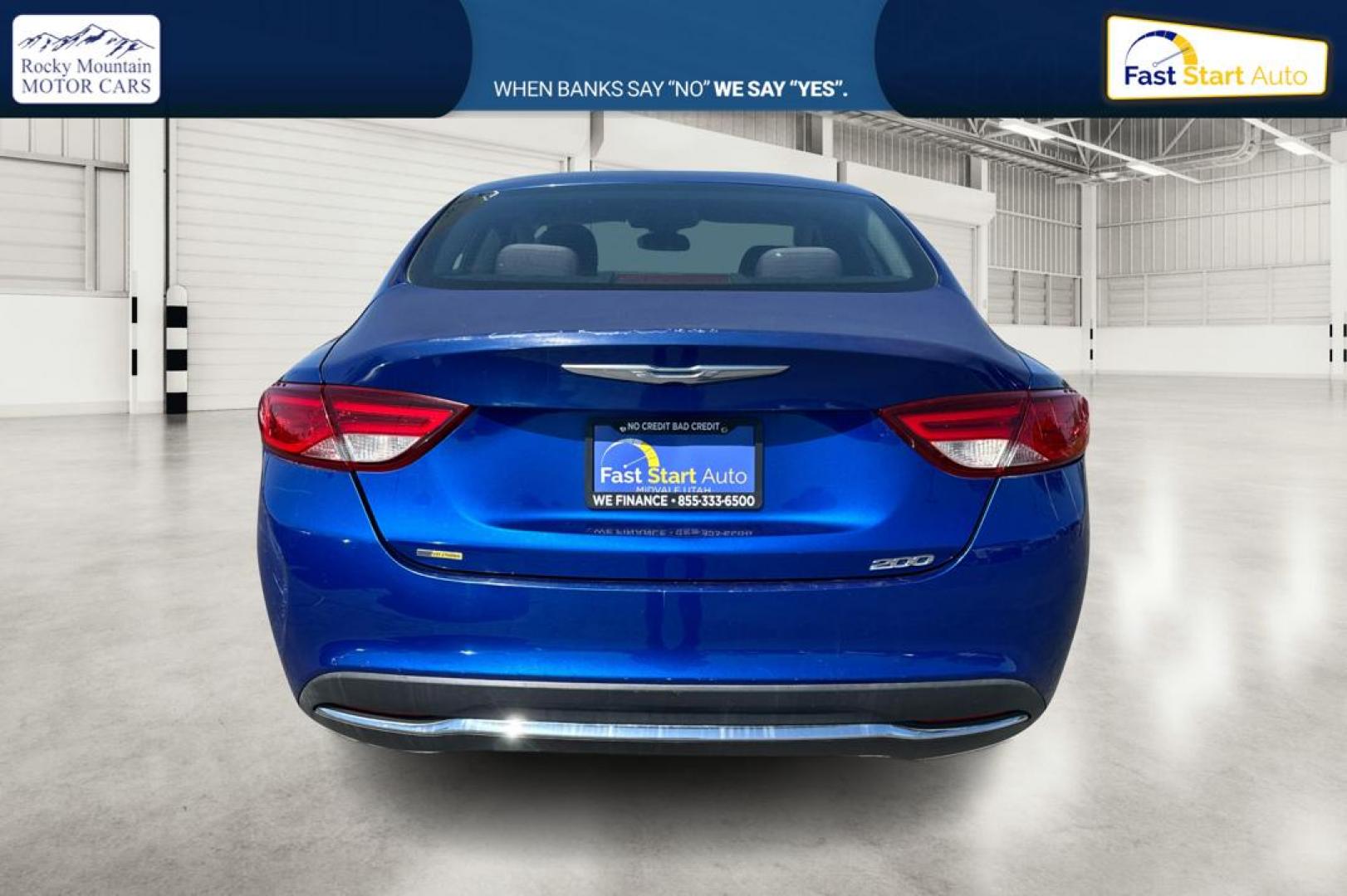 2015 Blue Chrysler 200 Limited (1C3CCCAB5FN) with an 2.4L L4 DOHC 16V engine, 9-Speed Automatic transmission, located at 7755 State Street, Midvale, UT, 84047, (801) 753-9063, 40.610329, -111.890656 - Photo#4