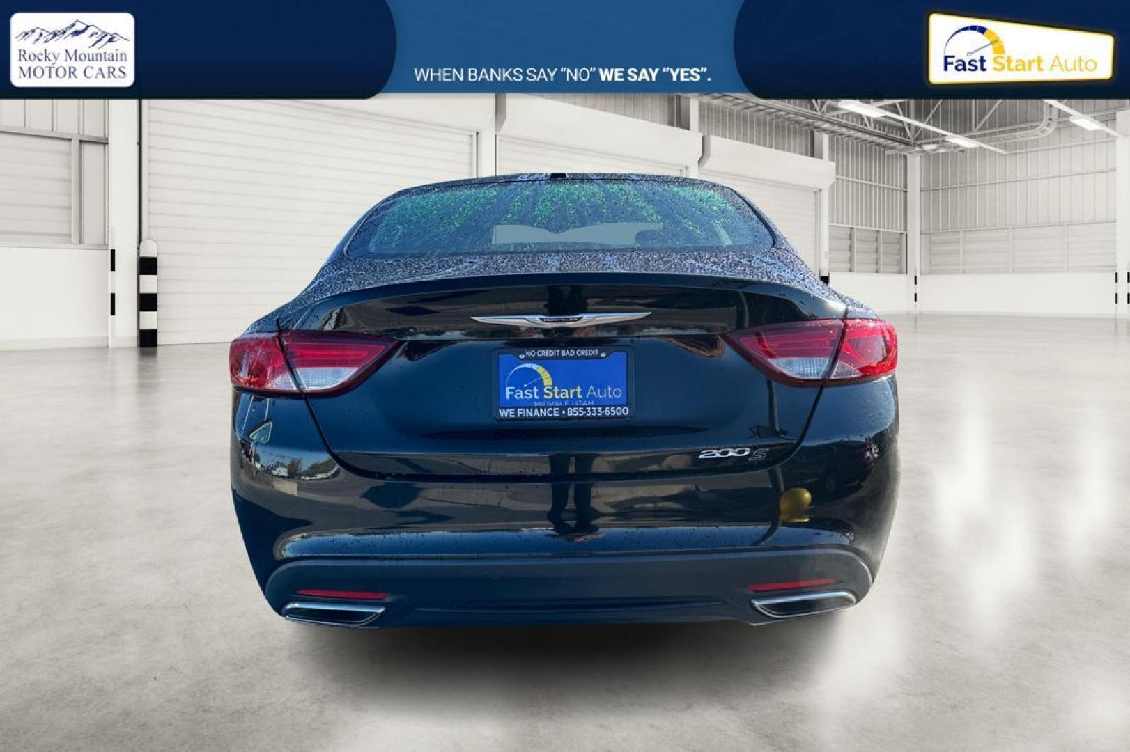 2015 Black Chrysler 200 S (1C3CCCBG6FN) with an 3.6L V6 DOHC 24V FFV engine, 9-Speed Automatic transmission, located at 7755 State Street, Midvale, UT, 84047, (801) 753-9063, 40.610329, -111.890656 - Photo#4