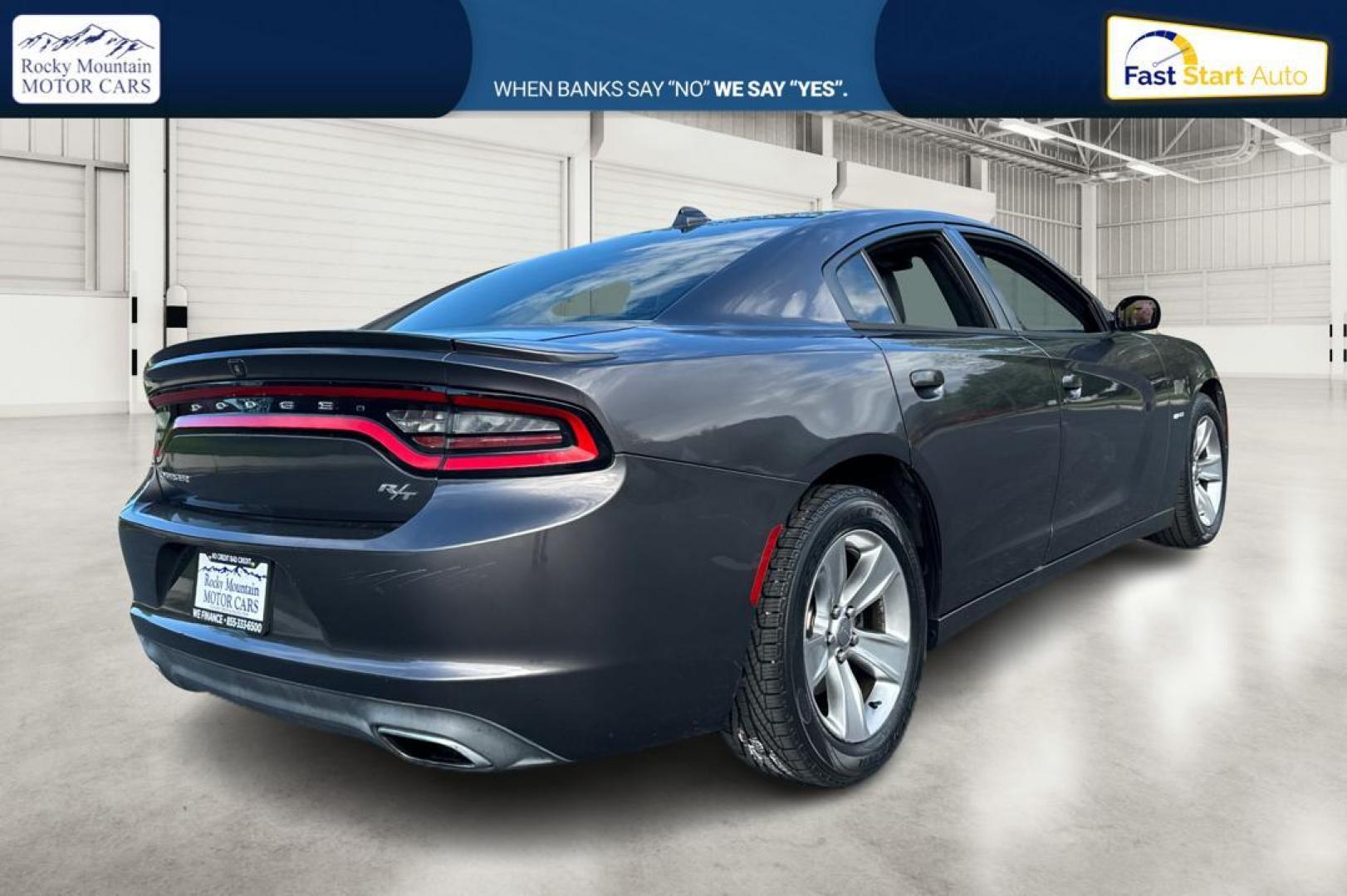 2015 Gray Dodge Charger R/T (2C3CDXCT0FH) with an 5.7L V8 OHV 16V engine, 8-Speed Automatic transmission, located at 7755 State Street, Midvale, UT, 84047, (801) 753-9063, 40.610329, -111.890656 - Photo#3