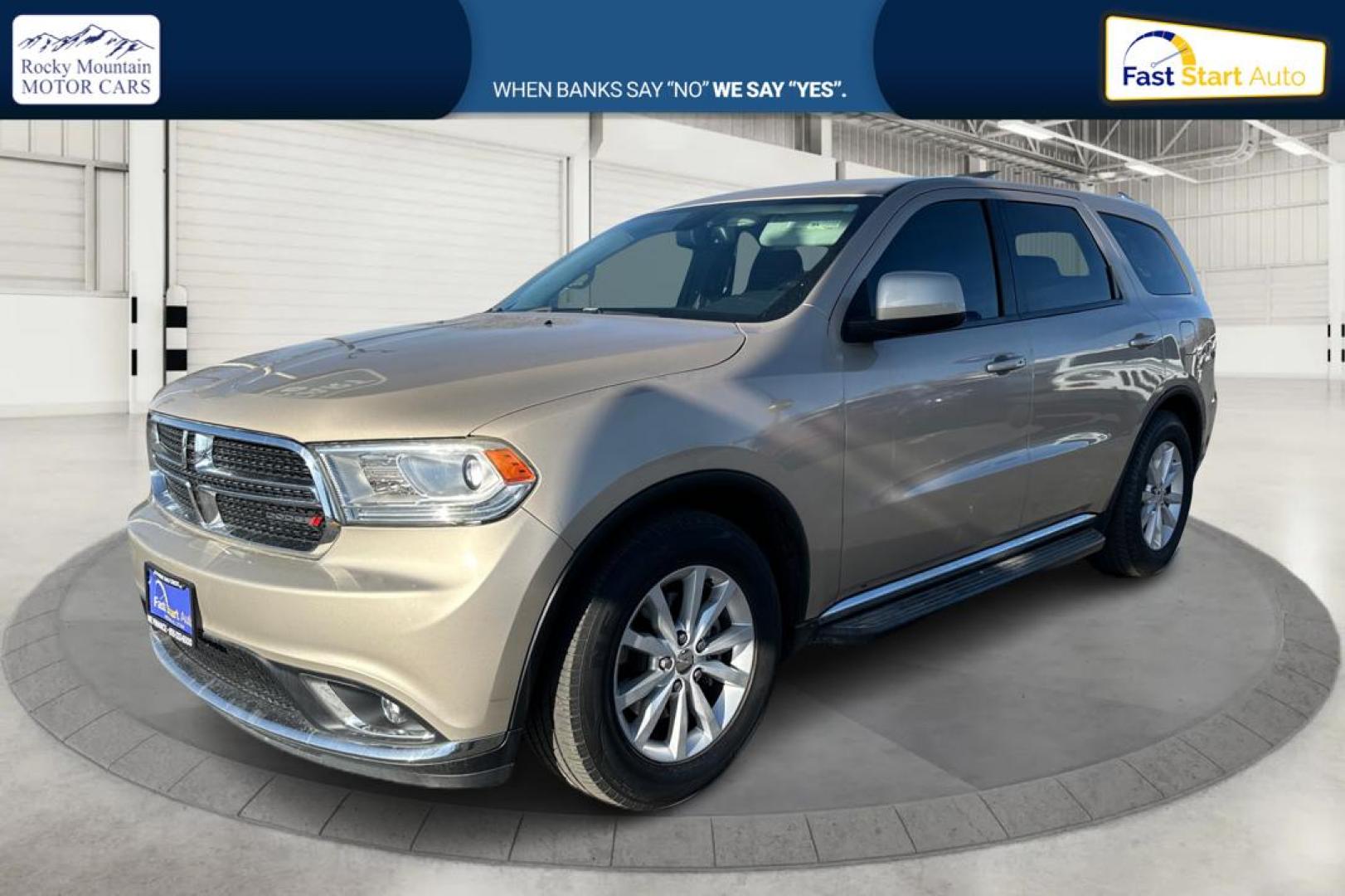 2015 Gold Dodge Durango SXT RWD (1C4RDHAG4FC) with an 3.6L V6 DOHC 24V engine, 8-Speed Automatic transmission, located at 7755 State Street, Midvale, UT, 84047, (801) 753-9063, 40.610329, -111.890656 - Photo#6