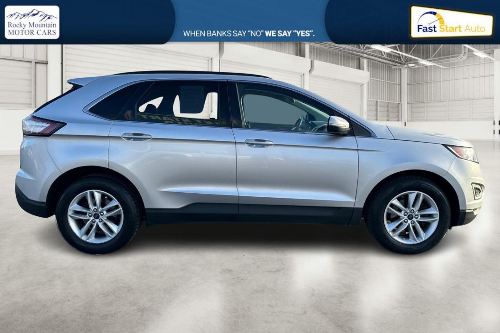 2015 Silver Ford Edge SEL FWD (2FMTK3J80FB) with an 3.5L V6 DOHC 24V engine, 6-Speed Automatic transmission, located at 7755 State Street, Midvale, UT, 84047, (801) 753-9063, 40.610329, -111.890656 - Photo#1