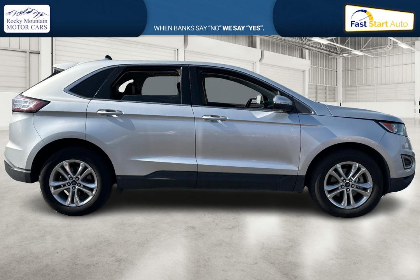 2015 Silver Ford Edge SEL FWD (2FMTK3J96FB) with an 2.0L L4 DOHC 16V engine, 6-Speed Automatic transmission, located at 767 S State Road, Pleasant Grove, UT, 84062, (801) 785-1058, 40.354839, -111.736687 - Photo#1