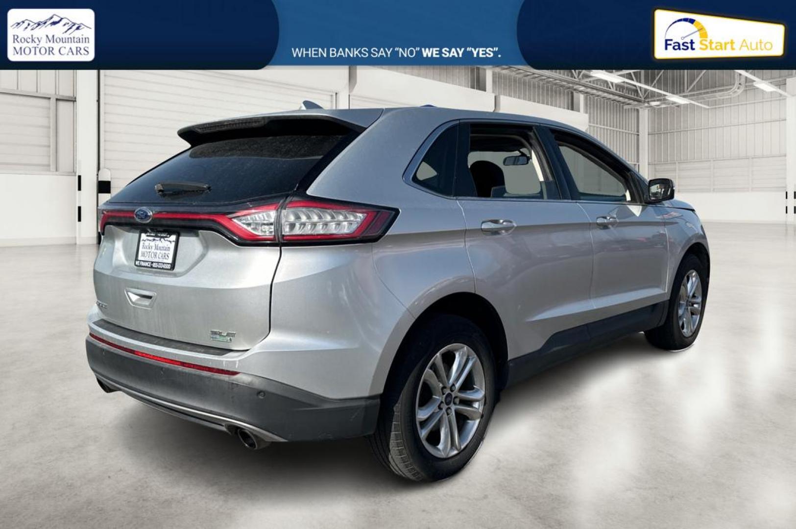 2015 Silver Ford Edge SEL FWD (2FMTK3J96FB) with an 2.0L L4 DOHC 16V engine, 6-Speed Automatic transmission, located at 767 S State Road, Pleasant Grove, UT, 84062, (801) 785-1058, 40.354839, -111.736687 - Photo#2