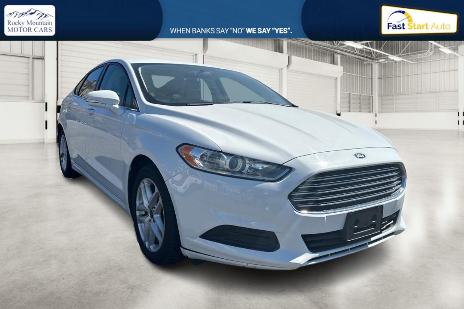 2015 White Ford Fusion SE (3FA6P0H71FR) with an 2.5L L4 DOHC 16V engine, Auto, 6-Spd w/SelShft transmission, located at 7755 State Street, Midvale, UT, 84047, (801) 753-9063, 40.610329, -111.890656 - Photo#0