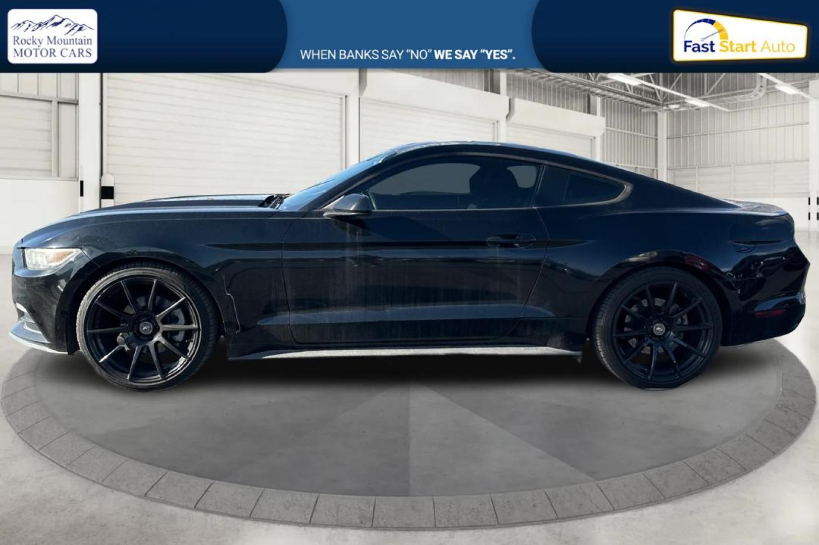 2015 Black Ford Mustang V6 Coupe (1FA6P8AM7F5) with an 3.7L V6 DOHC 24V engine, Auto, 6-Spd SelectShift transmission, located at 767 S State Road, Pleasant Grove, UT, 84062, (801) 785-1058, 40.354839, -111.736687 - Photo#5