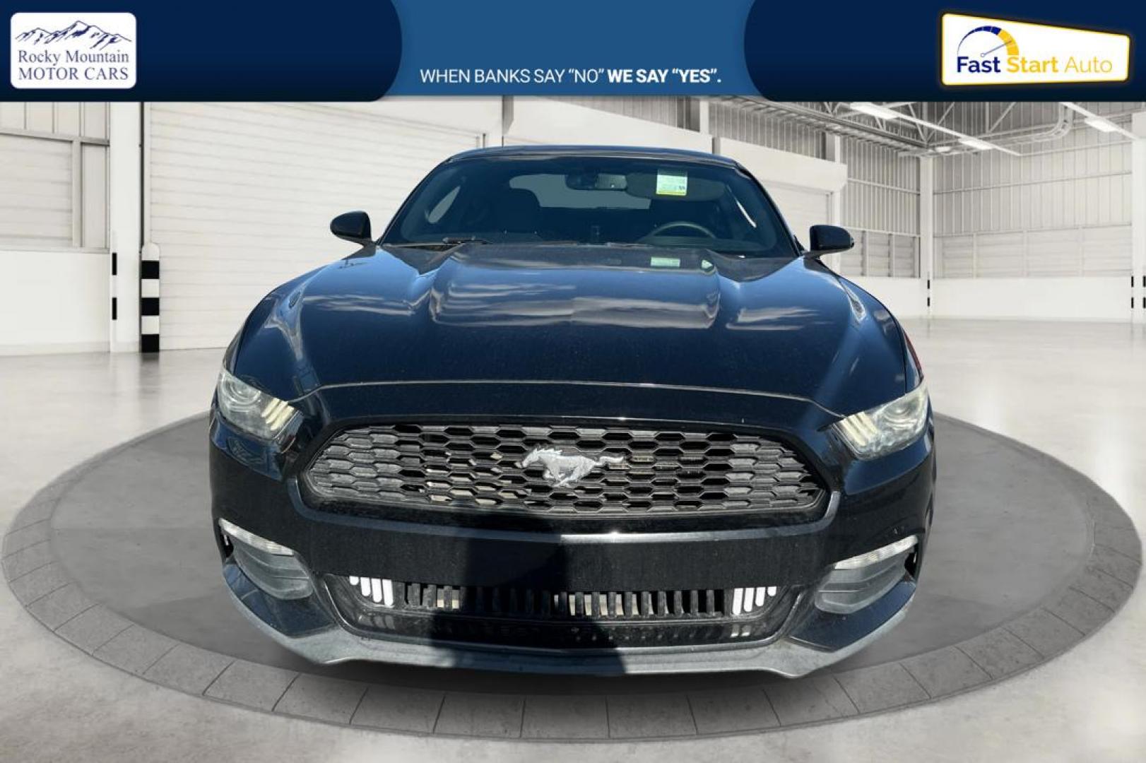 2015 Black Ford Mustang V6 Coupe (1FA6P8AM7F5) with an 3.7L V6 DOHC 24V engine, Auto, 6-Spd SelectShift transmission, located at 767 S State Road, Pleasant Grove, UT, 84062, (801) 785-1058, 40.354839, -111.736687 - Photo#7