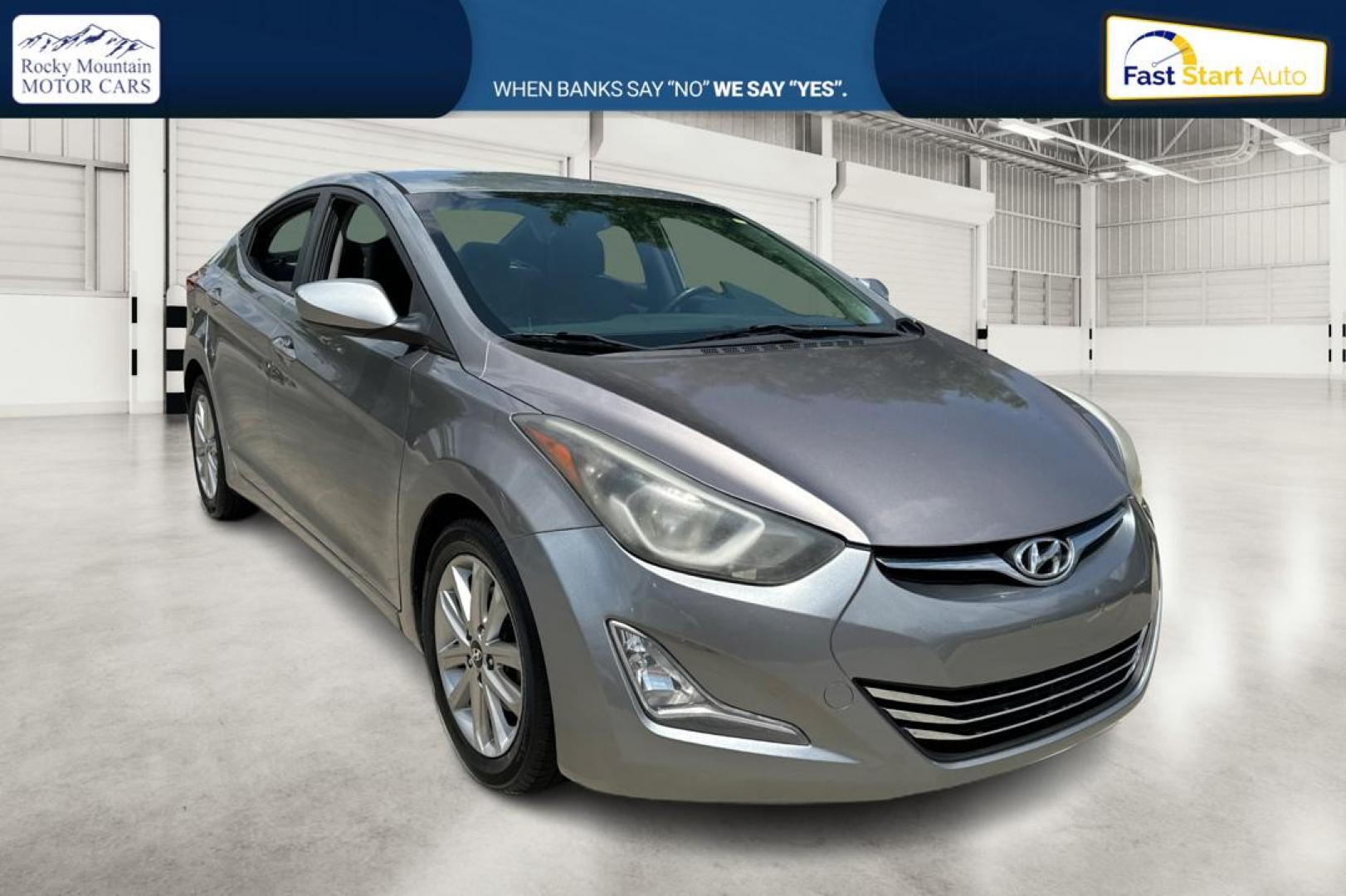 2015 Gray Hyundai Elantra Limited (KMHDH4AE1FU) with an 1.8L L4 DOHC 16V engine, 6-Speed Automatic transmission, located at 767 S State Road, Pleasant Grove, UT, 84062, (801) 785-1058, 40.354839, -111.736687 - Photo#0