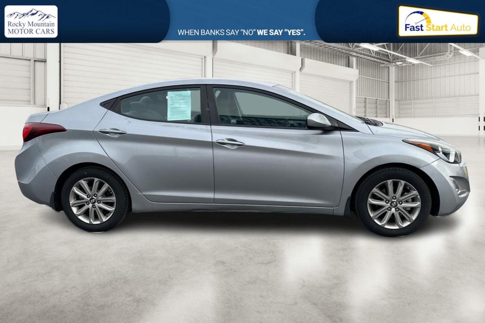 2015 Silver Hyundai Elantra Limited (5NPDH4AE9FH) with an 1.8L L4 DOHC 16V engine, 6-Speed Automatic transmission, located at 7755 State Street, Midvale, UT, 84047, (801) 753-9063, 40.610329, -111.890656 - Photo#1