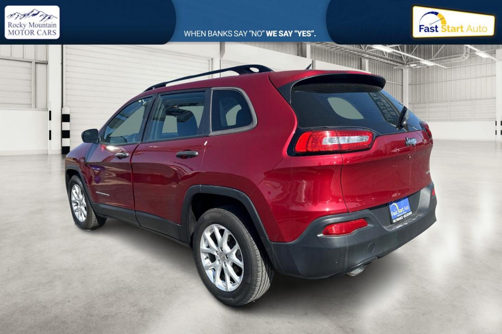 2015 Red Jeep Cherokee Sport FWD (1C4PJLAB8FW) with an 2.4L L4 DOHC 16V engine, 9-Speed Automatic transmission, located at 7755 State Street, Midvale, UT, 84047, (801) 753-9063, 40.610329, -111.890656 - Photo#5