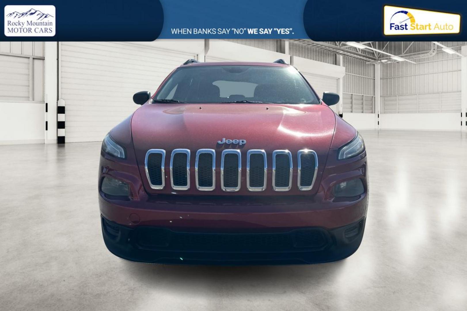 2015 Red Jeep Cherokee Sport FWD (1C4PJLAB8FW) with an 2.4L L4 DOHC 16V engine, 9-Speed Automatic transmission, located at 7755 State Street, Midvale, UT, 84047, (801) 753-9063, 40.610329, -111.890656 - Photo#9