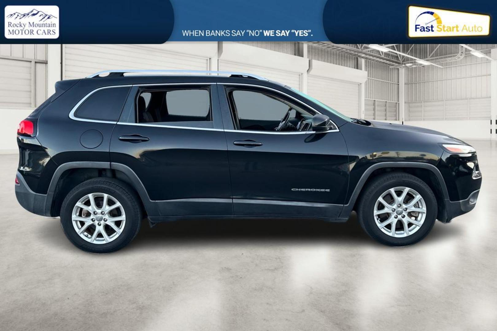 2015 Black Jeep Cherokee Latitude FWD (1C4PJLCB7FW) with an 2.4L L4 DOHC 16V engine, 9-Speed Automatic transmission, located at 7755 State Street, Midvale, UT, 84047, (801) 753-9063, 40.610329, -111.890656 - Photo#1