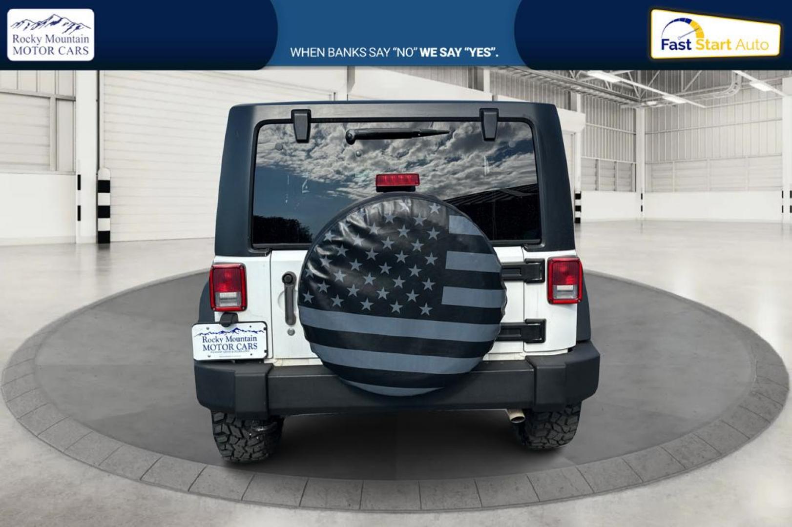 2015 White Jeep Wrangler Sport 4WD (1C4AJWAG2FL) with an 3.6L V6 DOHC 24V FFV engine, Automatic, 5-Spd transmission, located at 767 S State Road, Pleasant Grove, UT, 84062, (801) 785-1058, 40.354839, -111.736687 - Photo#3