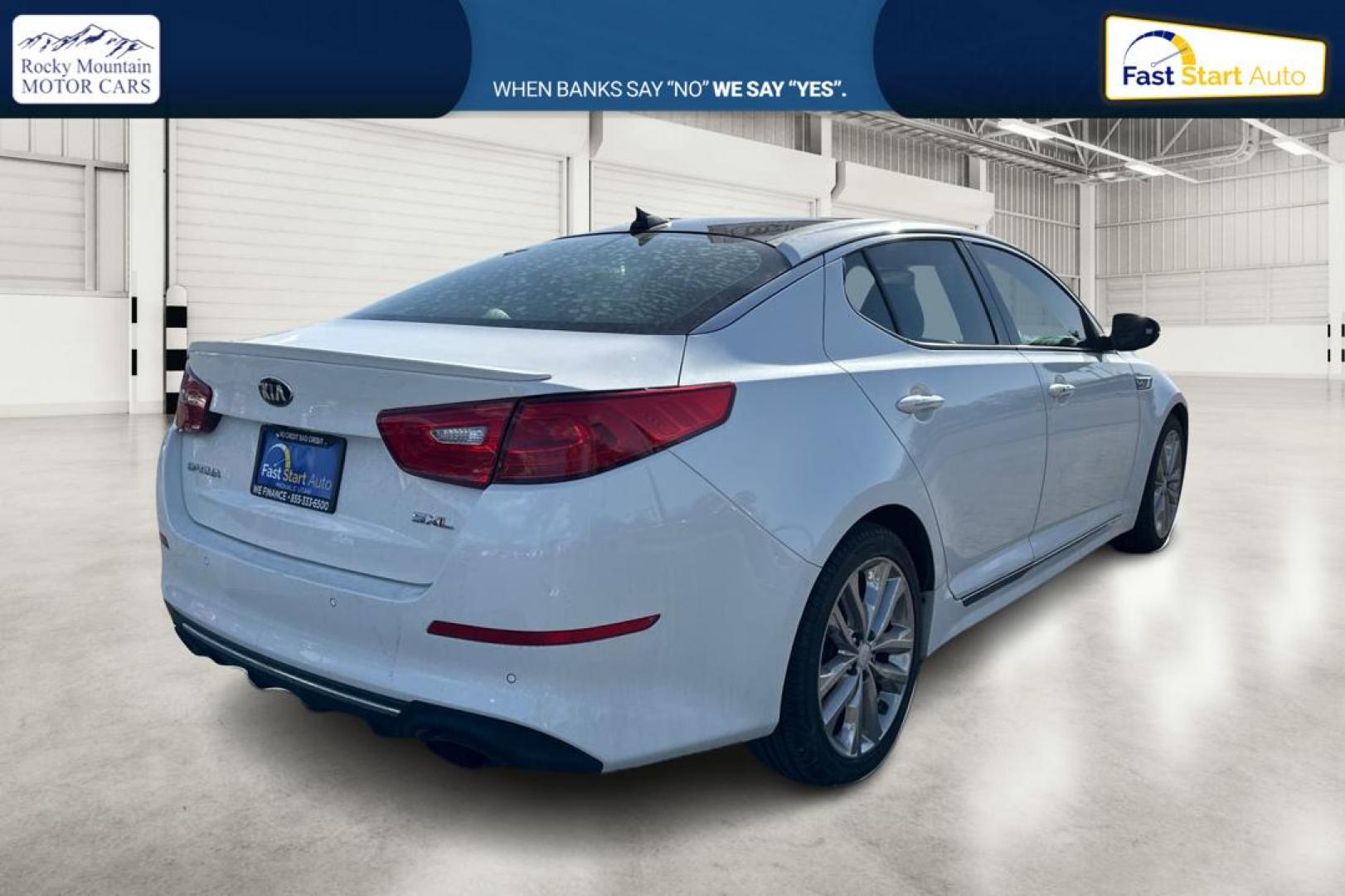 2015 White Kia Optima SX Turbo (5XXGR4A68FG) with an 2.0L L4 DOHC 16V TURBO engine, 6-Speed Automatic transmission, located at 344 S Washington Blvd, Ogden, UT, 84404, (801) 399-1799, 41.255482, -111.970848 - Photo#2