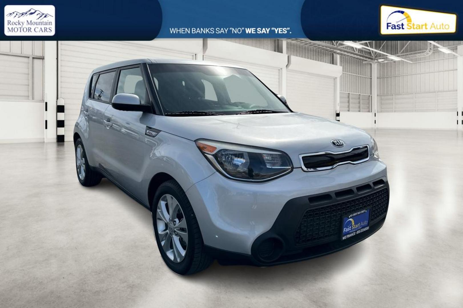 2015 Silver Kia Soul + (KNDJP3A58F7) with an 2.0L L4 DOHC 16V engine, 6-Speed Automatic transmission, located at 7755 State Street, Midvale, UT, 84047, (801) 753-9063, 40.610329, -111.890656 - Photo#0